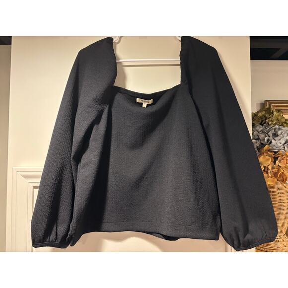 Madewell Tops - Madewell Crepe Square-Neck Puff-Sleeve Top Large
